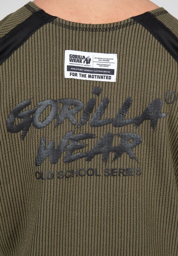 Gorilla Wear Augustine Old School Workout Top – Army Green - Image 2