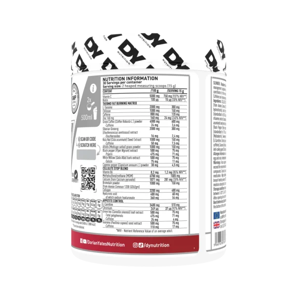 Dorian Yates Slender Cellulite Fat Burner (450g) - Image 2