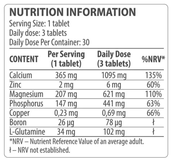 Dorian Yates Wellness Ca Mg Zn (90tabs) - Image 2