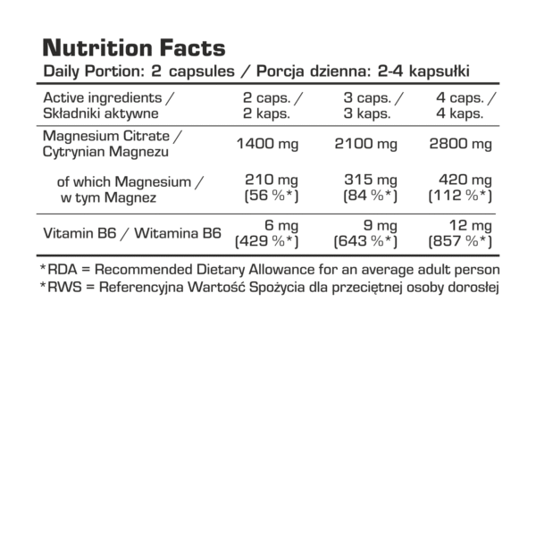 7Nutrition Magnesium Citrate + B6 (120caps) - Image 2