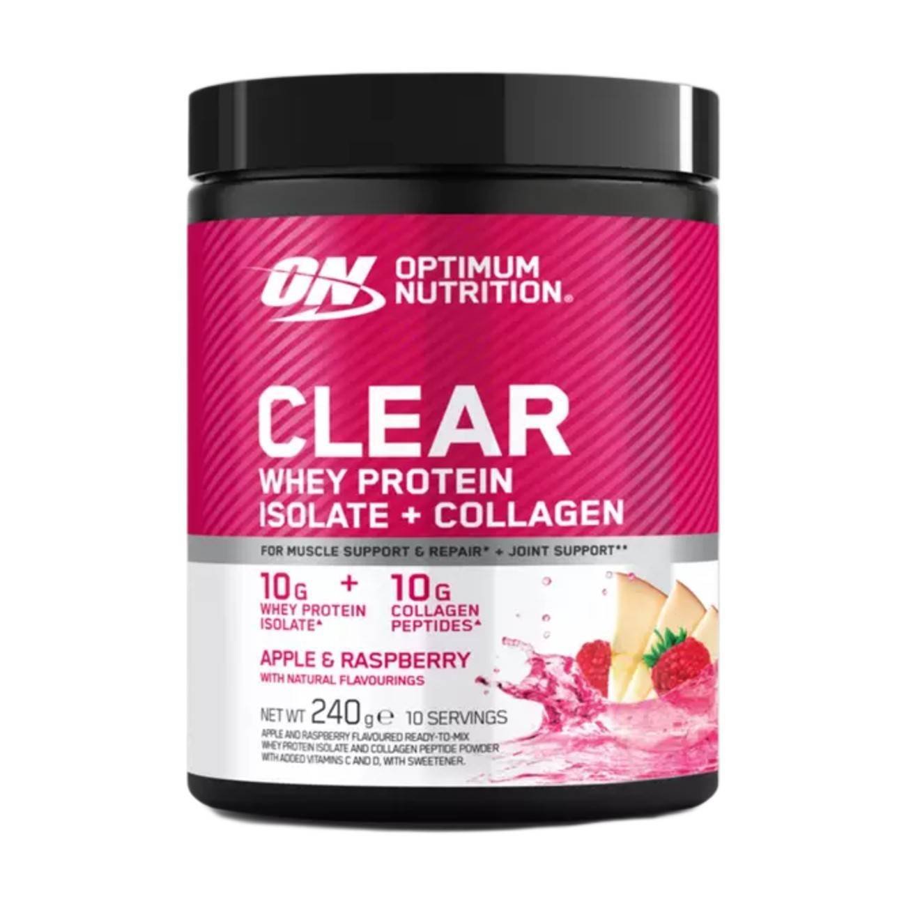 Optimum Nutrition Clear Whey Protein Isolate + Collagen Powder (240g)